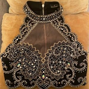 Crystal and beaded crop top